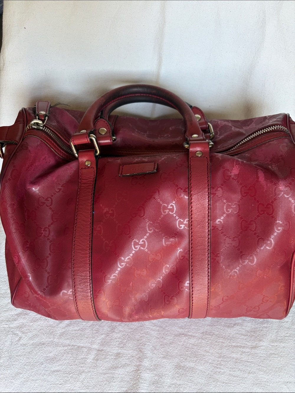 Gucci Bordeaux GG Monogram Duffel Bag